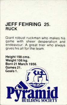 1980 Pyramid Geelong Cats #25 Jeff Fehring Back